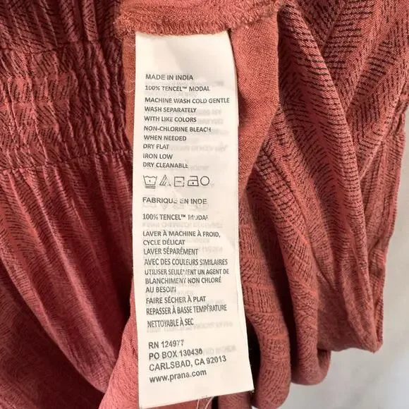 Prana Dress Womens L Teracotta Red Sentinel Maxi Modal Boho Hippie Granola - Picture 6 of 9